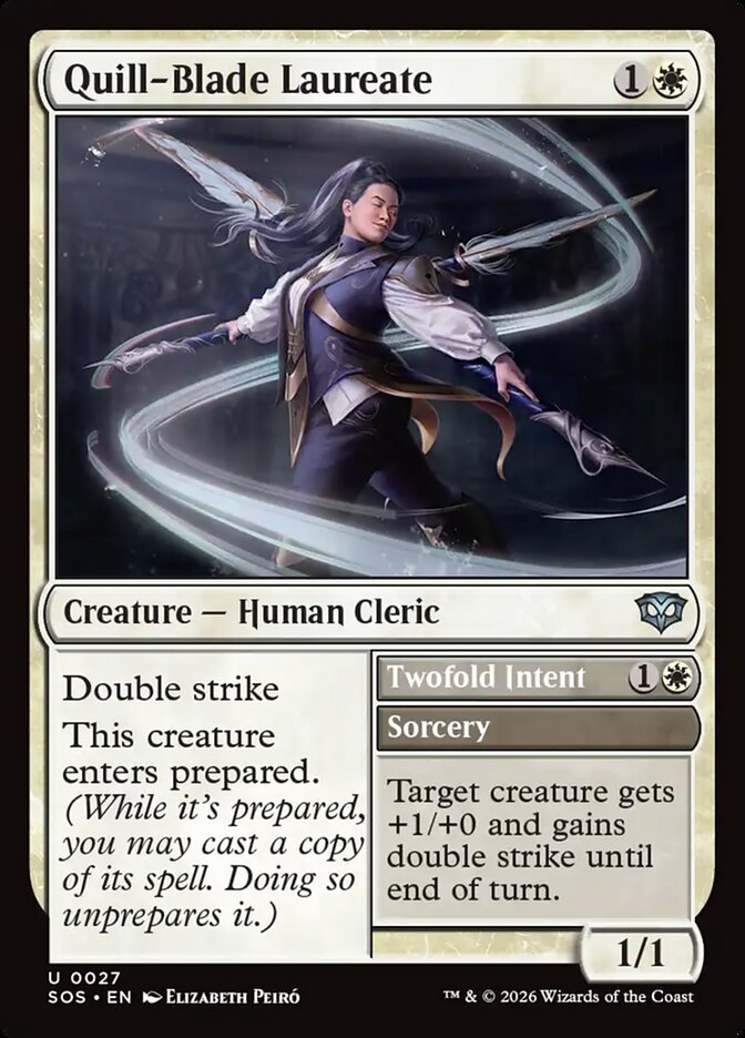 Quill-Blade Laureate // Twofold Intent, Secrets Of Strixhaven Card Art