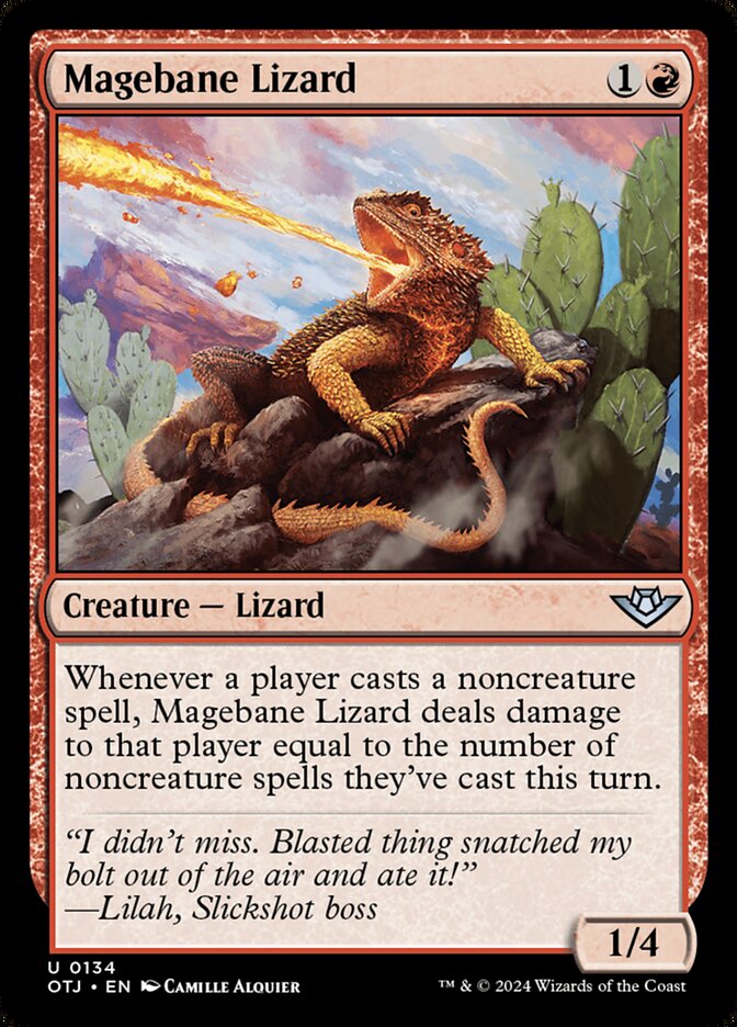 Magebane Lizard, Outlaws of thunder junction Card Art