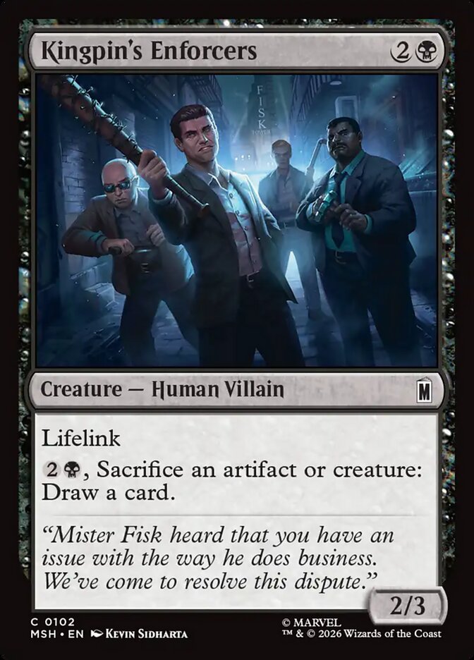 Kingpin's Enforcers, Marvel Super Heroes Card Art