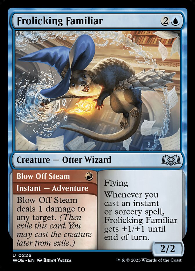 Frolicking Familiar // Blow Off Steam, Wilds of eldraine Card Art