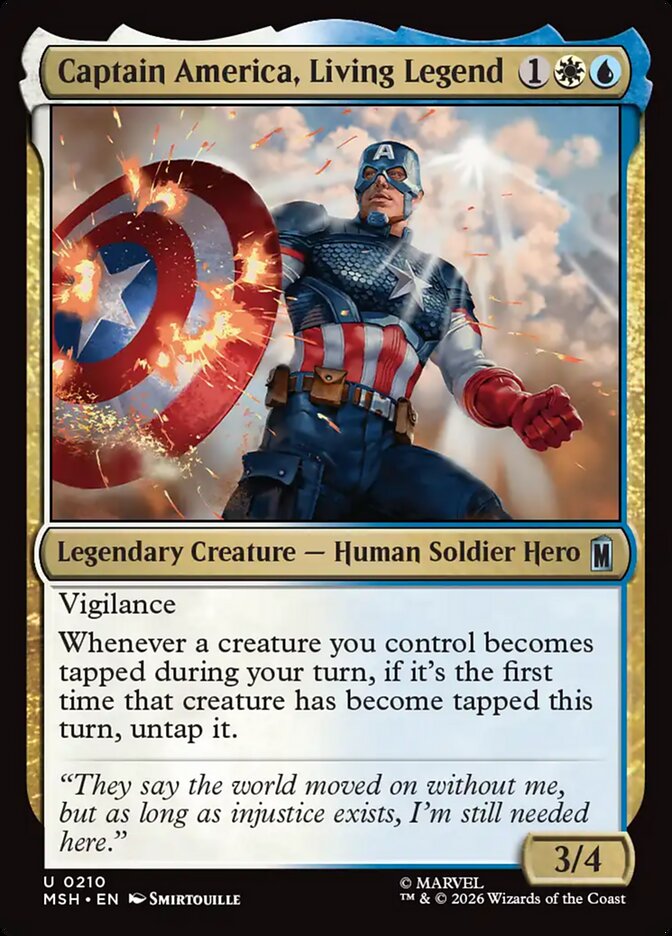 Captain America, Living Legend, Marvel Super Heroes Card Art