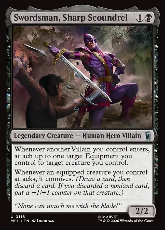 Swordsman, Sharp Scoundrel, Marvel Super Heroes Card Art
