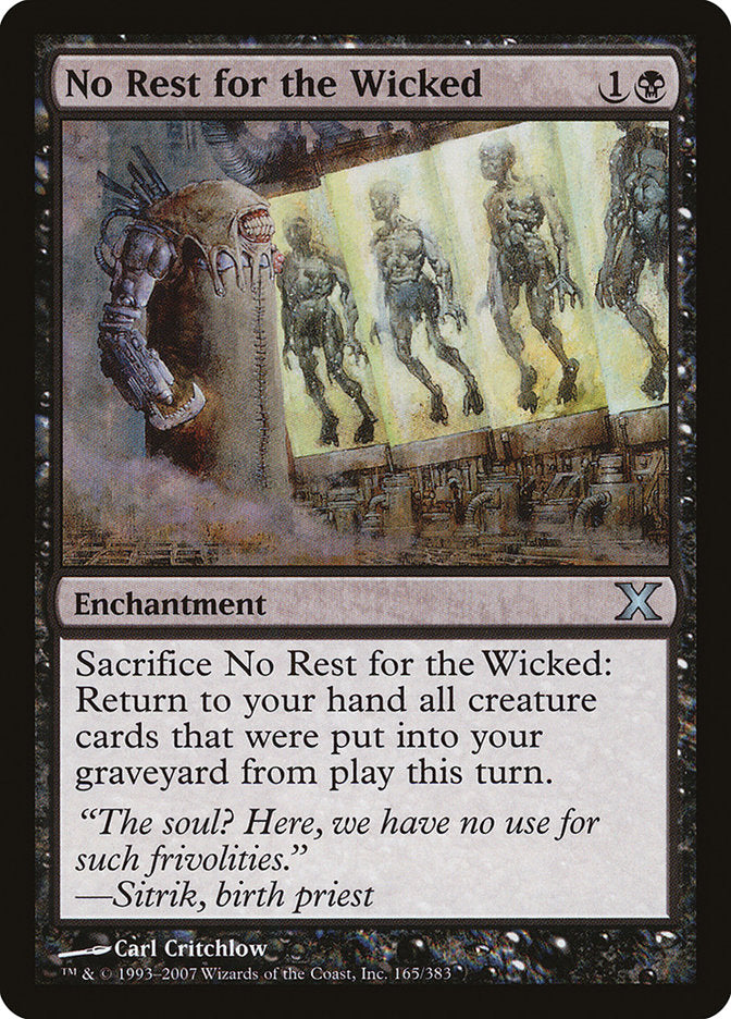 No Rest for the Wicked, Tenth Edition Card Art