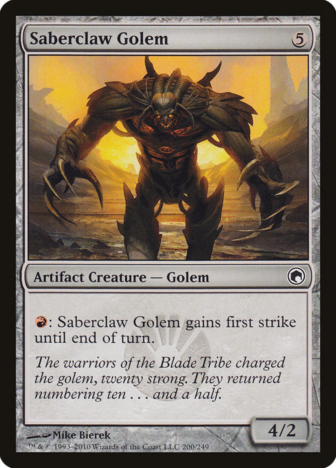 Saberclaw Golem, Scars of mirrodin Card Art
