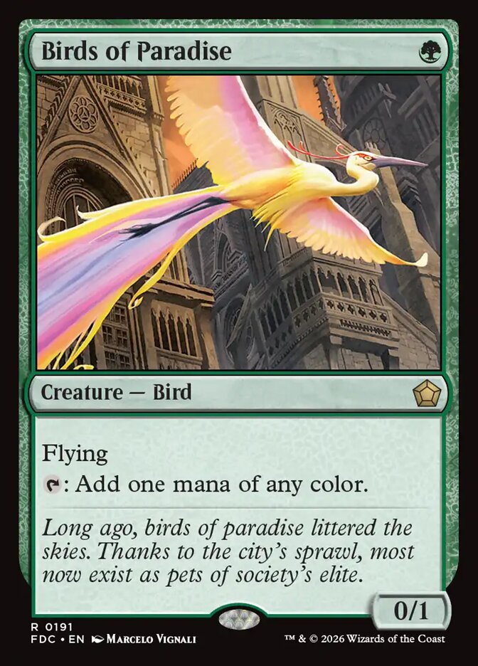 Birds of Paradise, Foundations Commander Card Art
