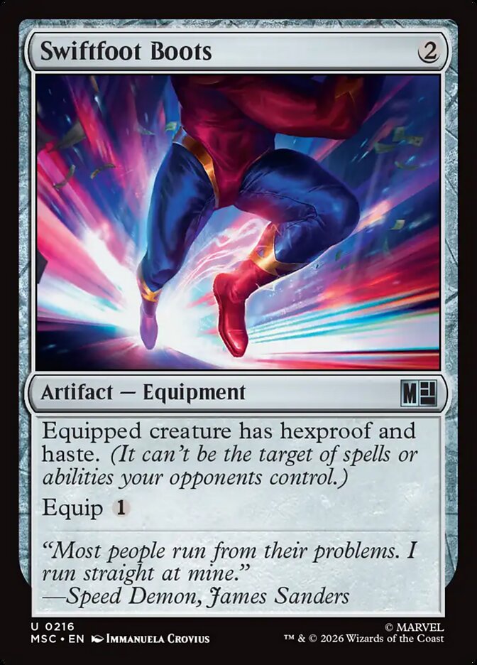 Swiftfoot Boots, Marvel Super Heroes Commander Card Art
