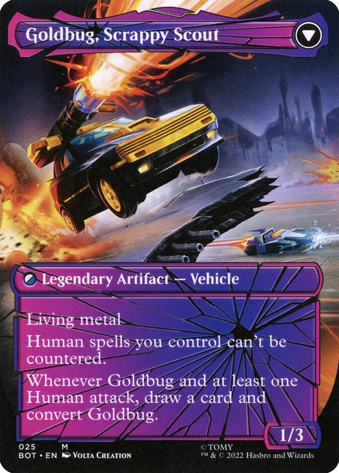 Goldbug, Humanity's Ally // Goldbug, Scrappy Scout, Transformers Card Art