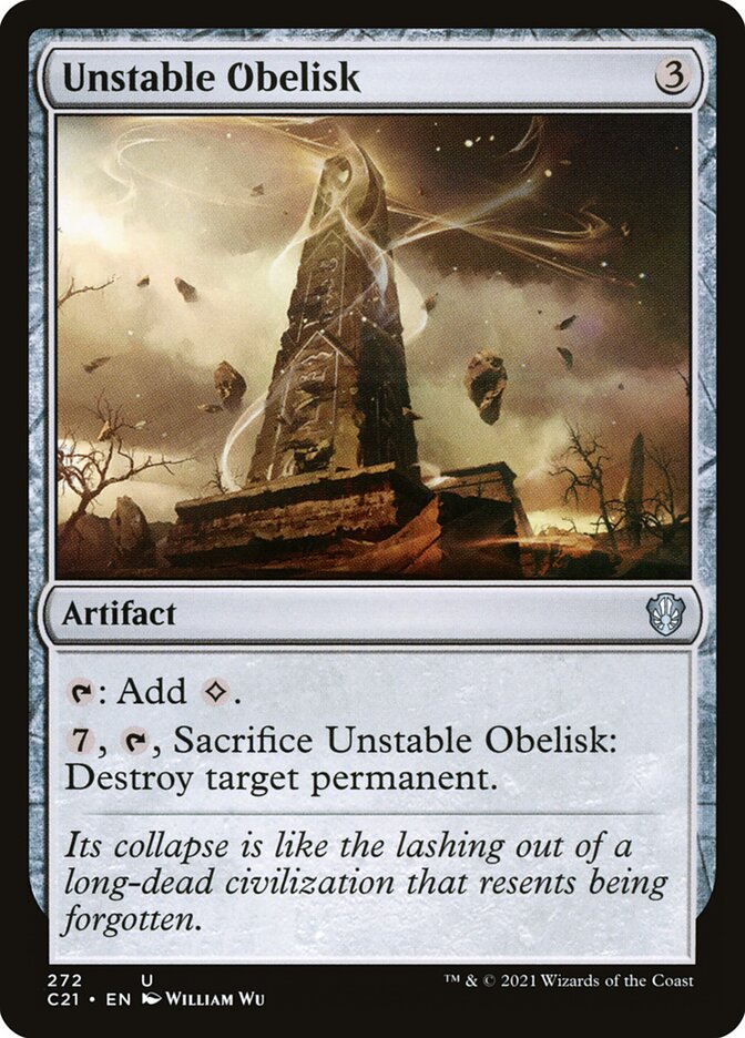 Unstable Obelisk, Commander 2021 Card Art