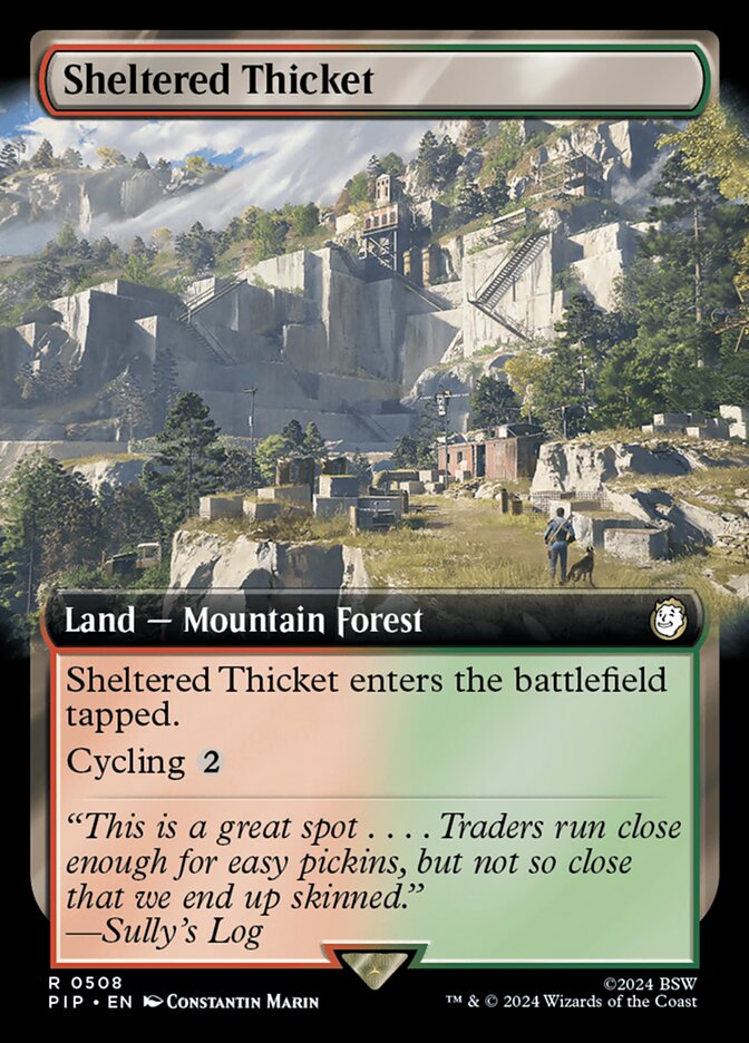 Sheltered Thicket, Fallout Card Art