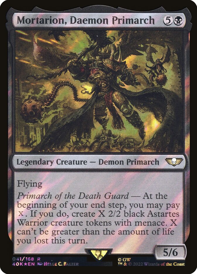 Mortarion, Daemon Primarch, Warhammer 40,000 Commander Card Art