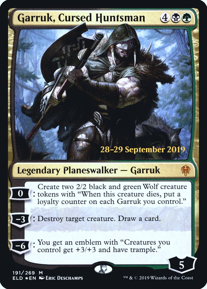 Garruk, Cursed Huntsman, Throne Of Eldraine Promos Card Art