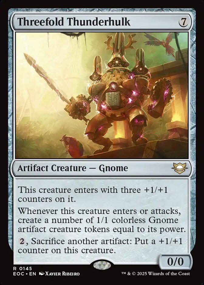 Threefold Thunderhulk, Edge Of Eternities Commander Card Art