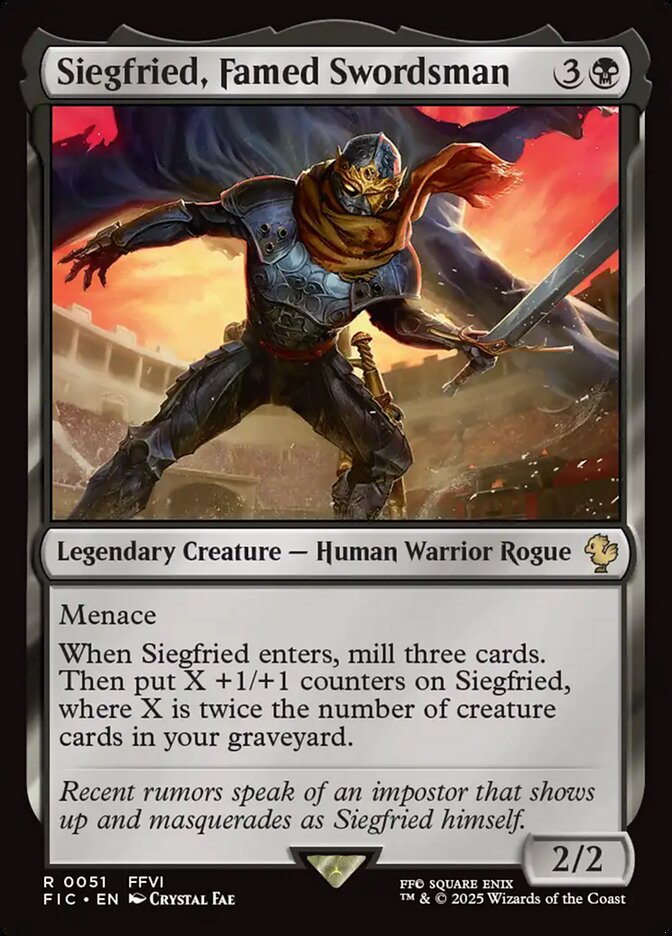 Siegfried, Famed Swordsman, Final fantasy commander Card Art