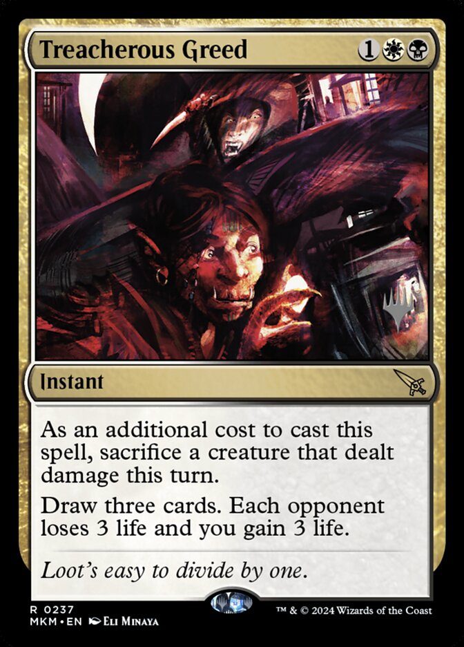 Treacherous Greed, Murders At Karlov Manor Promos Card Art