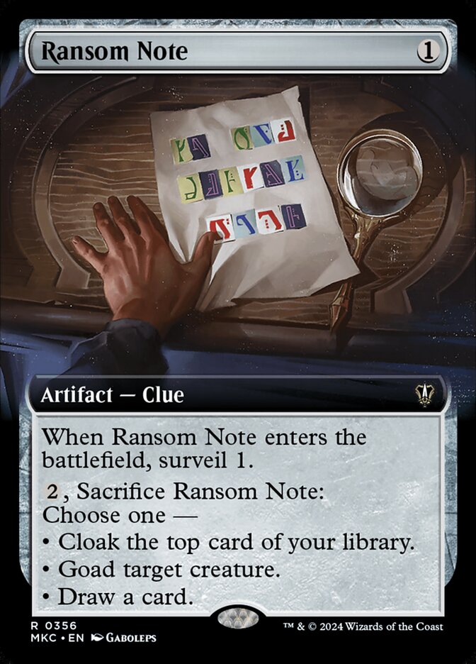 Ransom Note, Murders At Karlov Manor Commander Card Art