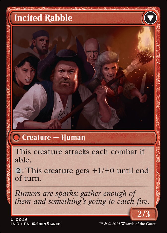 Town Gossipmonger // Incited Rabble, Innistrad remastered Card Art
