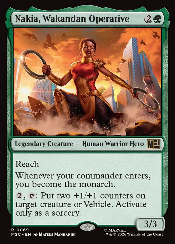 Nakia, Wakandan Operative, Marvel Super Heroes Commander Card Art