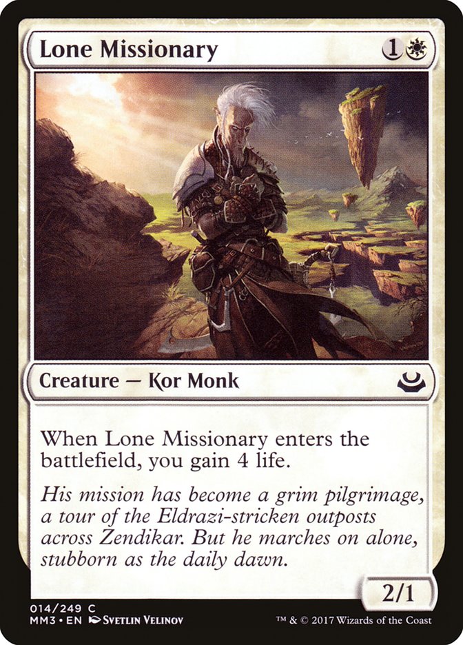 Lone Missionary, Modern masters 2017 Card Art
