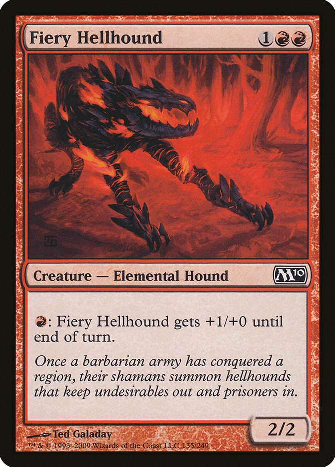 Fiery Hellhound, Magic 2010 Card Art