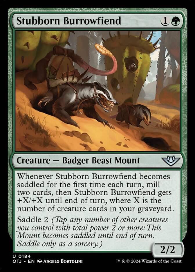 Stubborn Burrowfiend, Outlaws of thunder junction Card Art