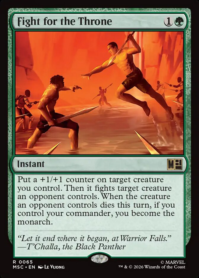 Fight for the Throne, Marvel Super Heroes Commander Card Art