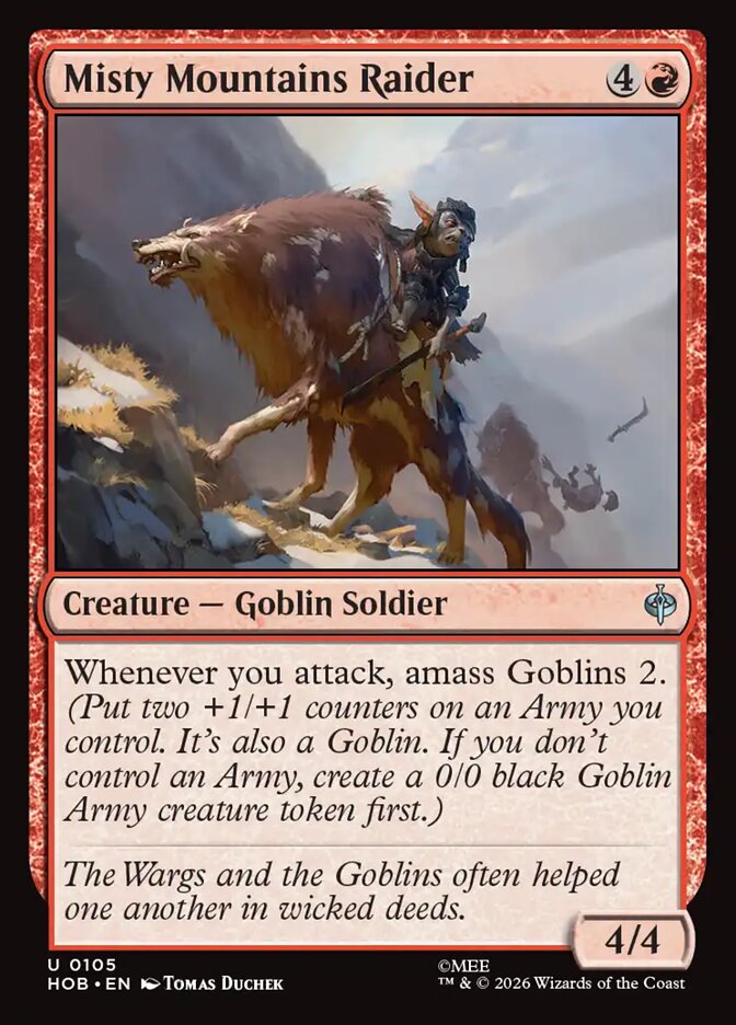 Misty Mountains Raider, The Hobbit Card Art