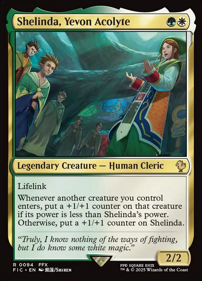 Shelinda, Yevon Acolyte, Final fantasy commander Card Art