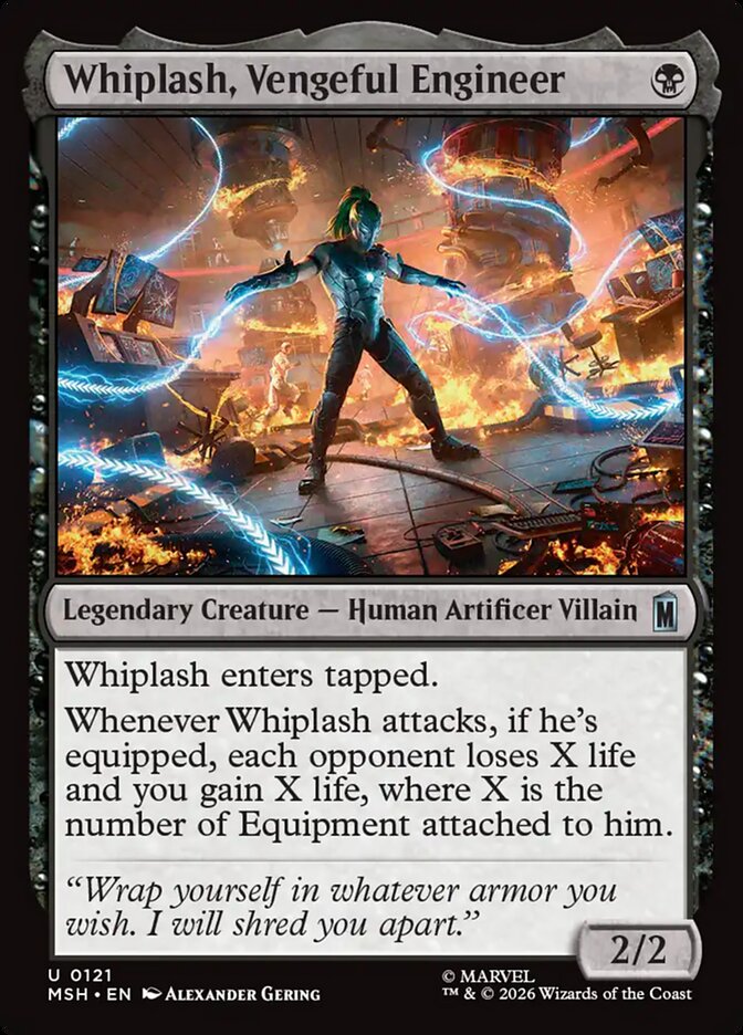 Whiplash, Vengeful Engineer, Marvel Super Heroes Card Art