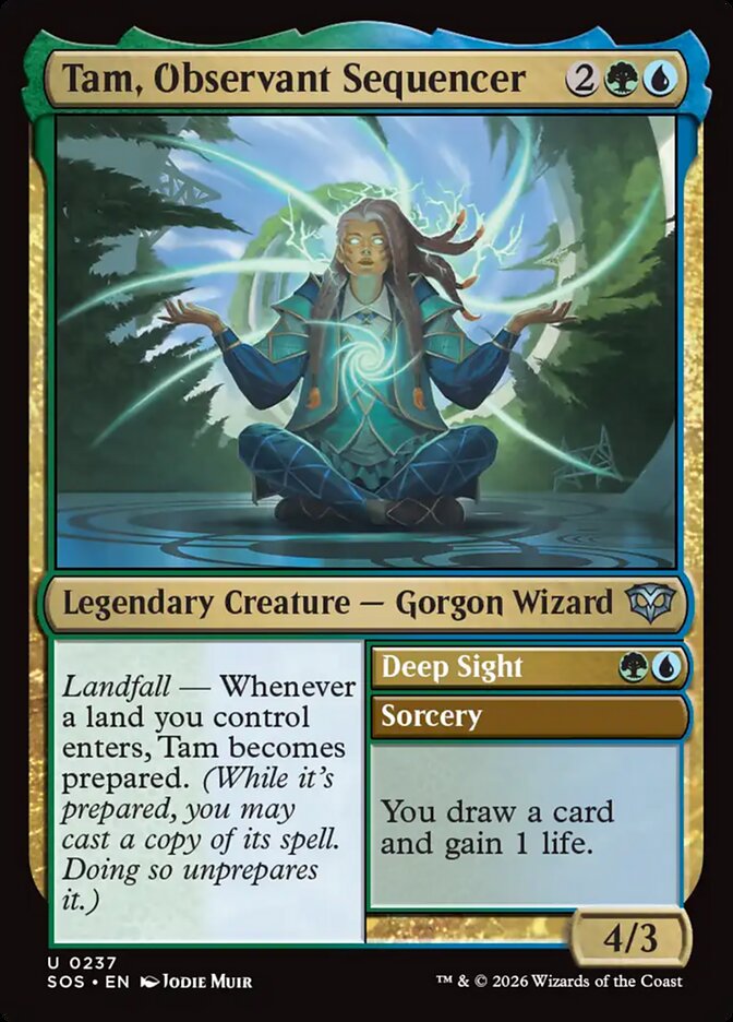 Tam, Observant Sequencer // Deep Sight, Secrets Of Strixhaven Card Art