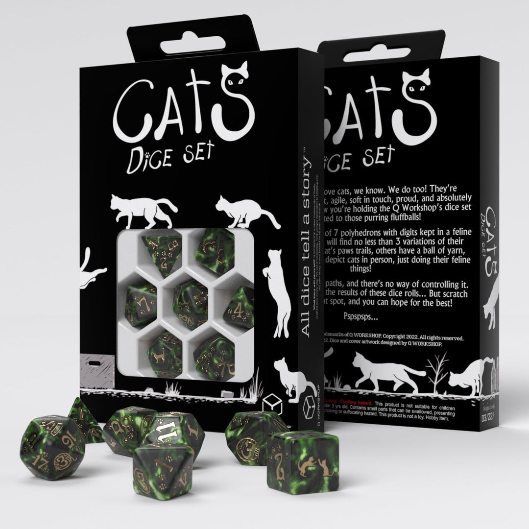 Q Workshop - Dice - RPG Set - CATS - Pixel