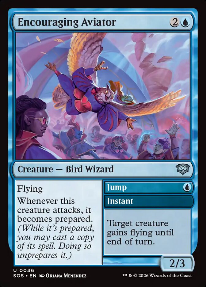 Encouraging Aviator // Jump, Secrets Of Strixhaven Card Art