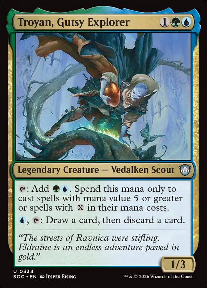 Troyan, Gutsy Explorer, Secrets Of Strixhaven Commander Card Art