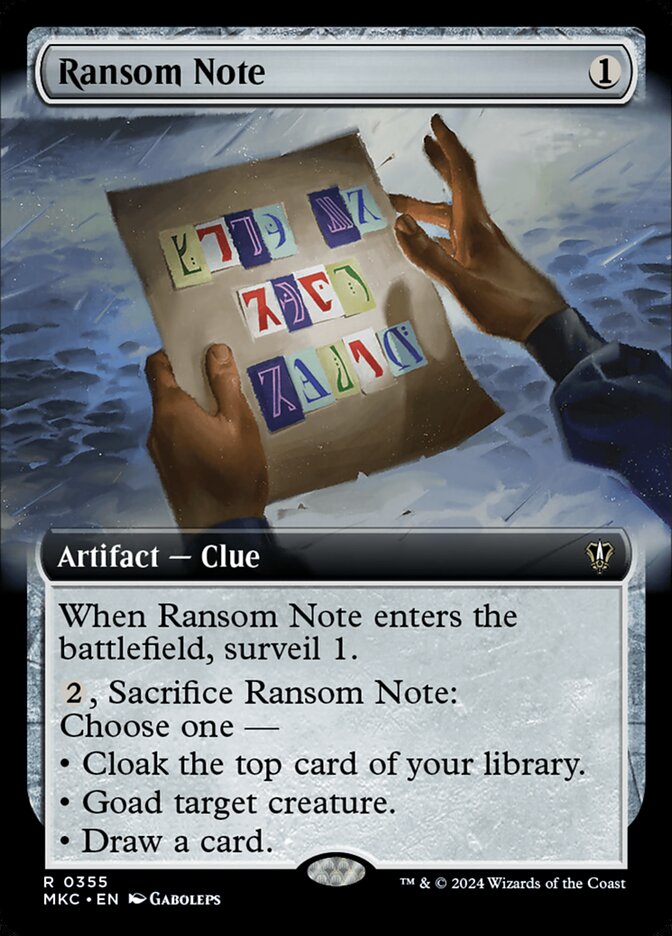 Ransom Note, Murders At Karlov Manor Commander Card Art