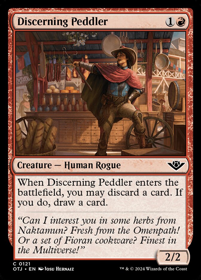 Discerning Peddler, Outlaws of thunder junction Card Art