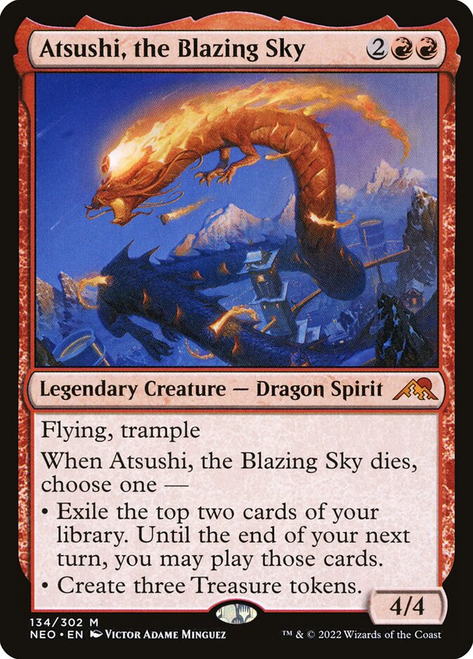Atsushi, the Blazing Sky, Kamigawa: neon dynasty Card Art