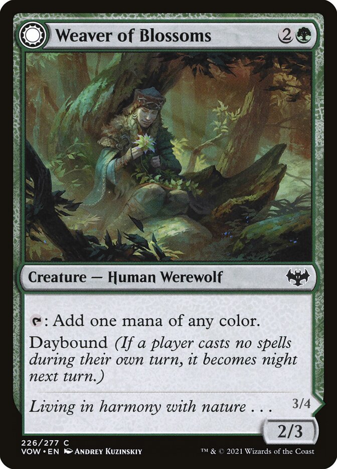 Weaver of Blossoms // Blossom-Clad Werewolf, Innistrad: crimson vow Card Art