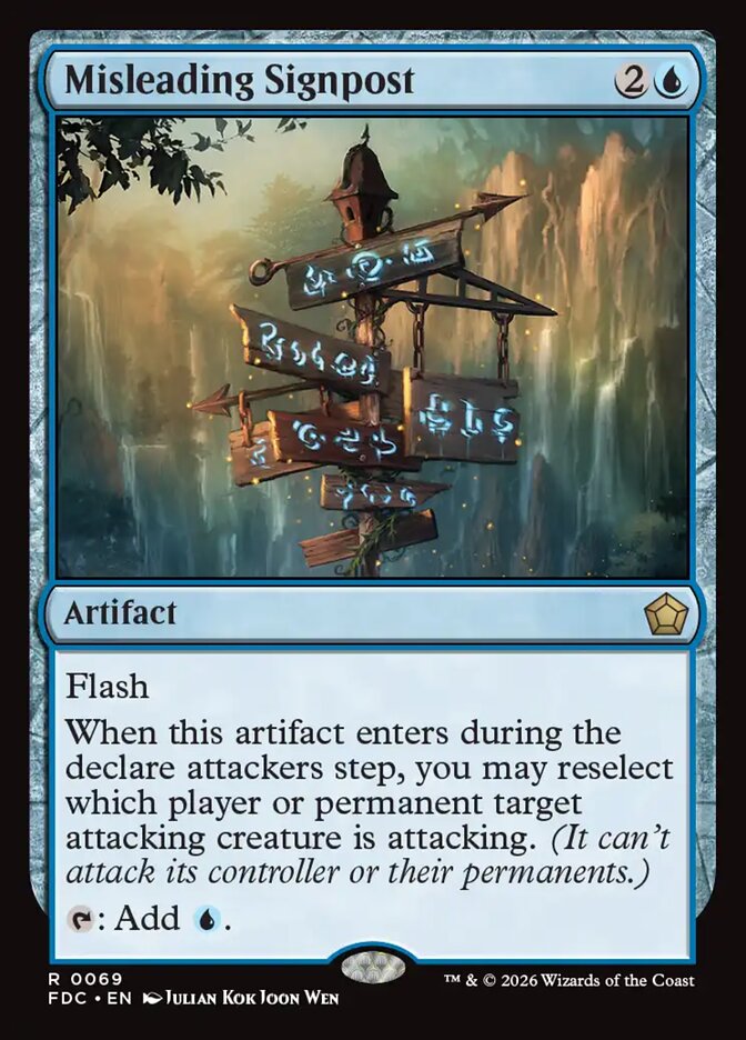 Misleading Signpost, Foundations Commander Card Art