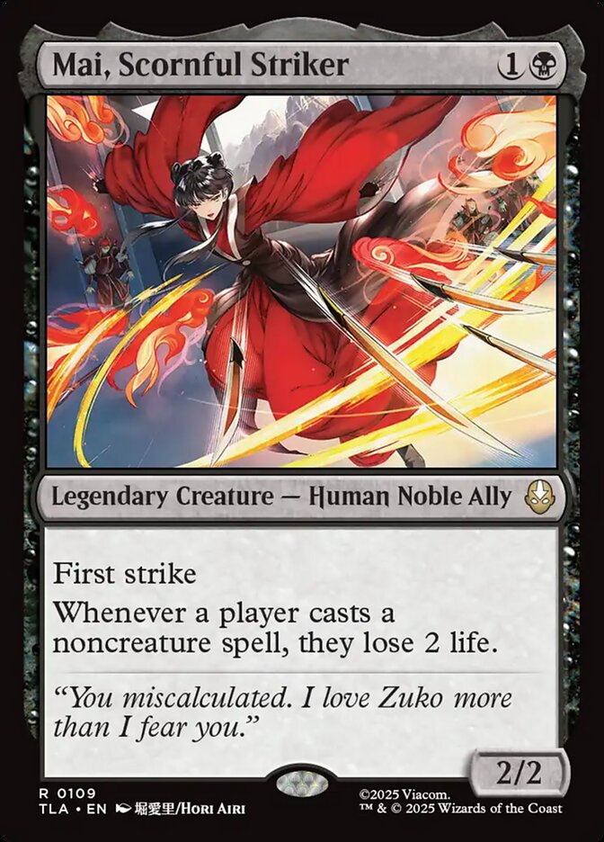 Mai, Scornful Striker, Avatar: The Last Airbender Card Art