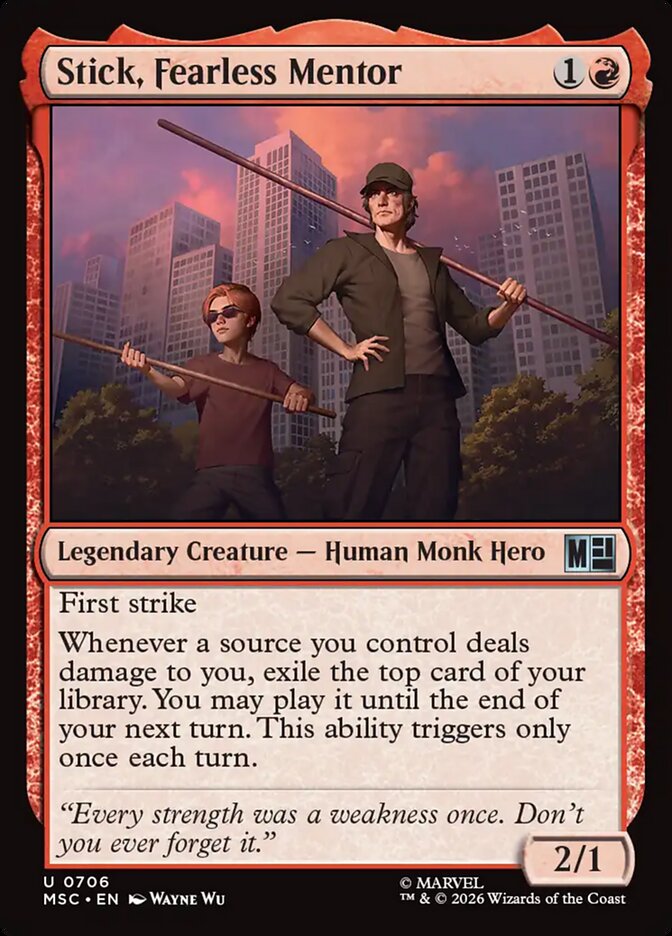 Stick, Fearless Mentor, Marvel Super Heroes Commander Card Art