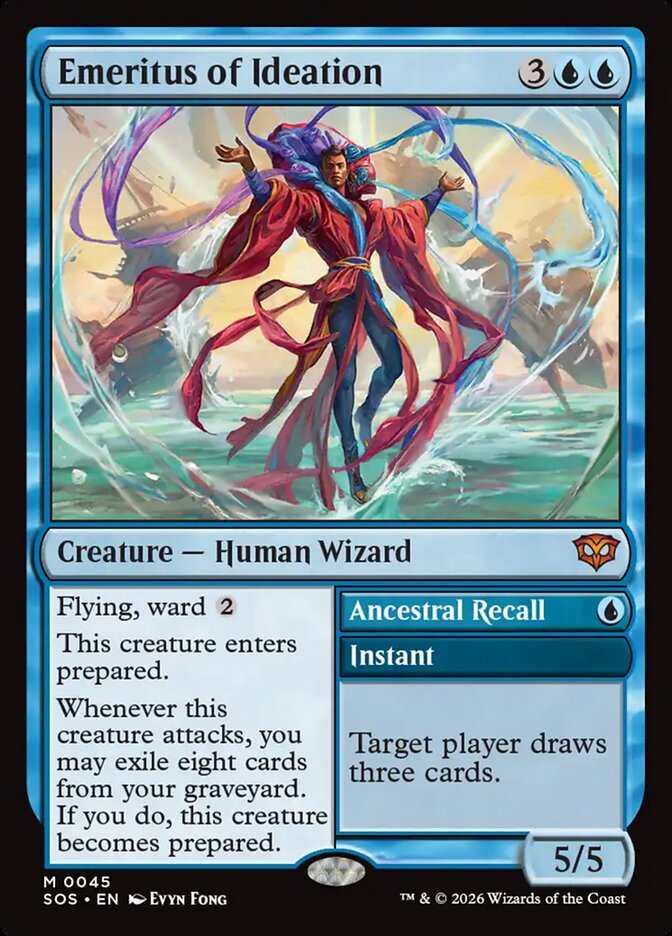 Emeritus of Ideation // Ancestral Recall, Secrets Of Strixhaven Card Art