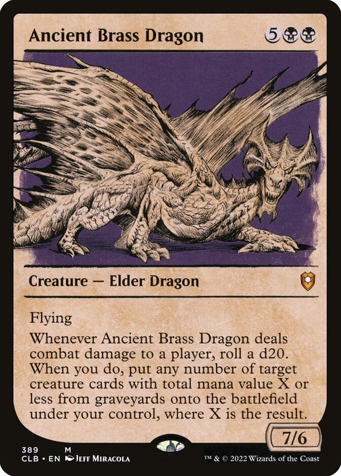 Ancient Brass Dragon, Commander legends: battle for baldur's gate Card Art