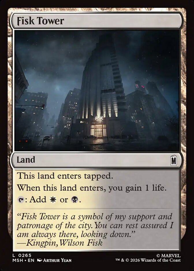 Fisk Tower, Marvel Super Heroes Card Art