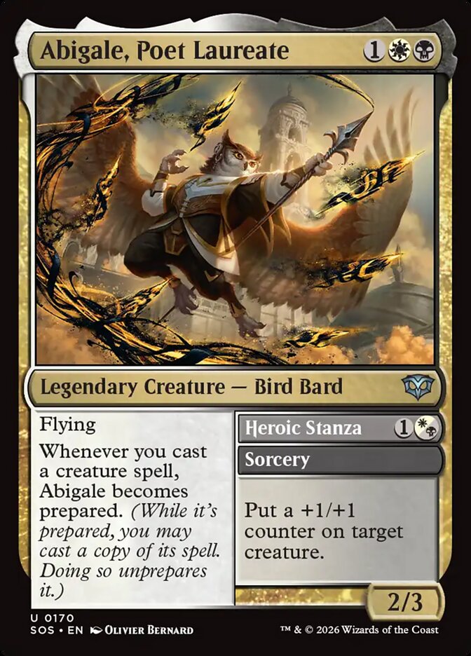 Abigale, Poet Laureate // Heroic Stanza, Secrets Of Strixhaven Card Art