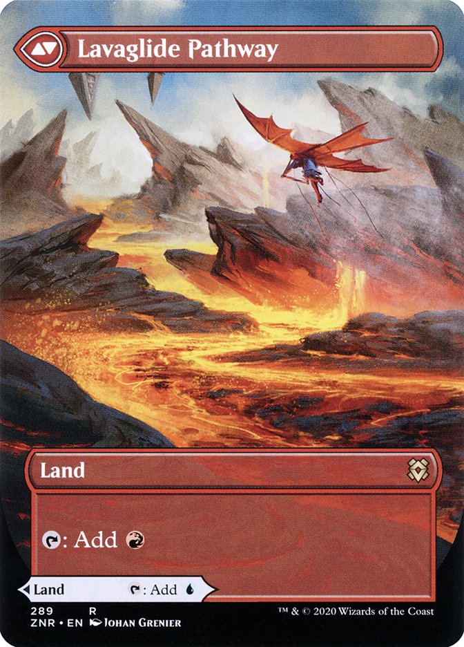 Riverglide Pathway // Lavaglide Pathway, Zendikar rising Card Art
