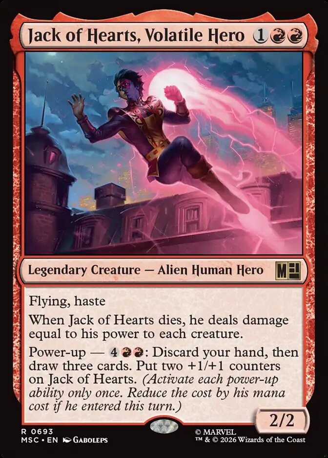 Jack of Hearts, Volatile Hero, Marvel Super Heroes Commander Card Art