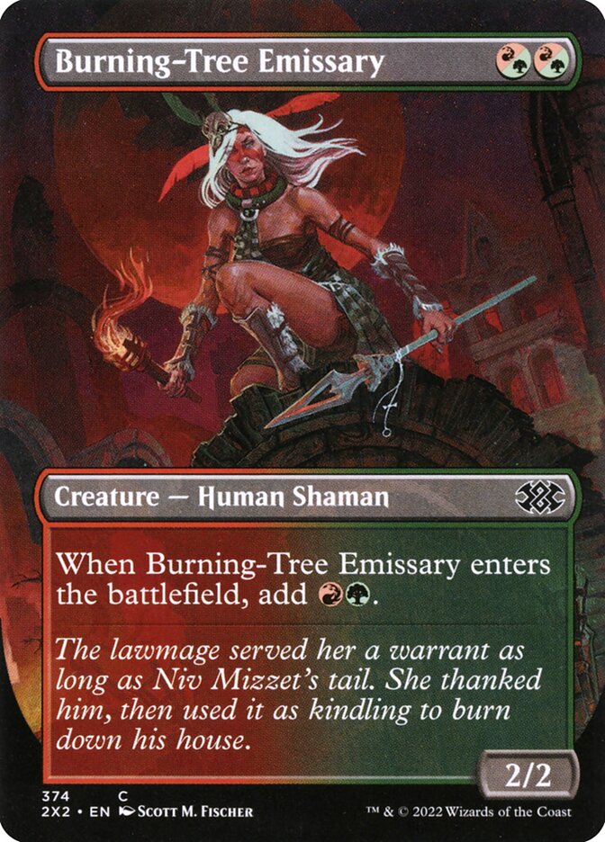 Burning-Tree Emissary, Double masters 2022 Card Art