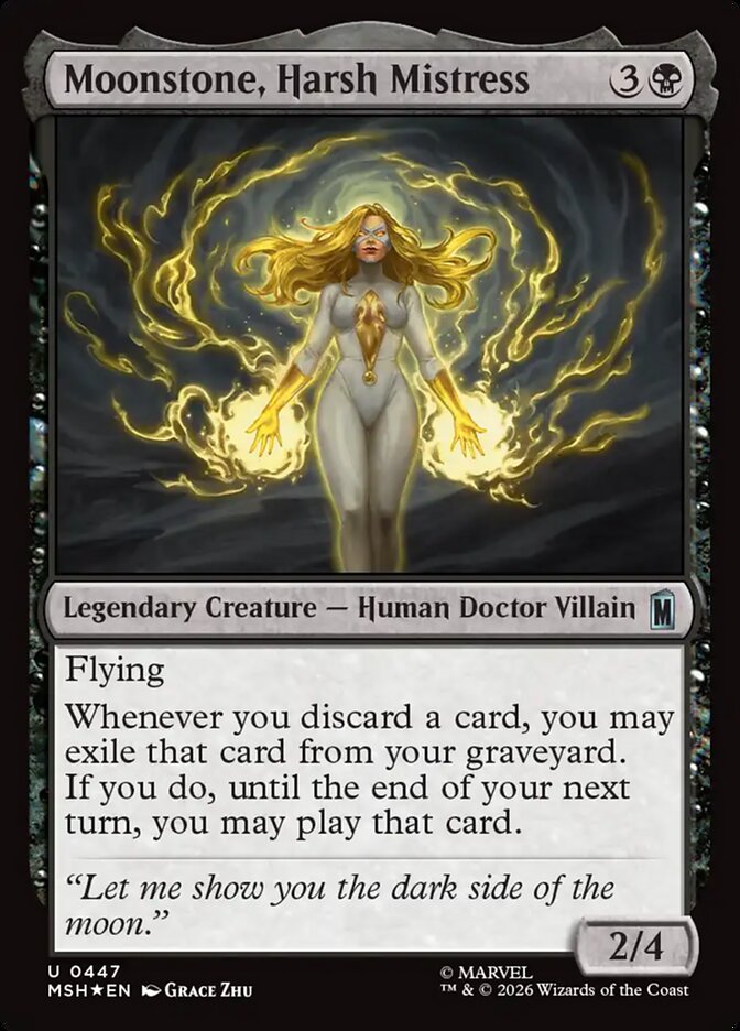 Moonstone, Harsh Mistress, Marvel Super Heroes Card Art