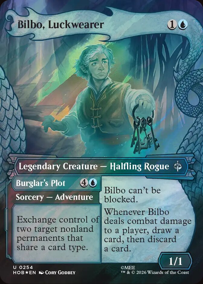Bilbo, Luckwearer // Burglar's Plot, The Hobbit Card Art