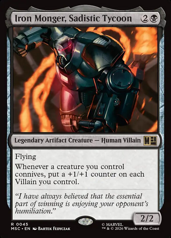 Iron Monger, Sadistic Tycoon, Marvel Super Heroes Commander Card Art