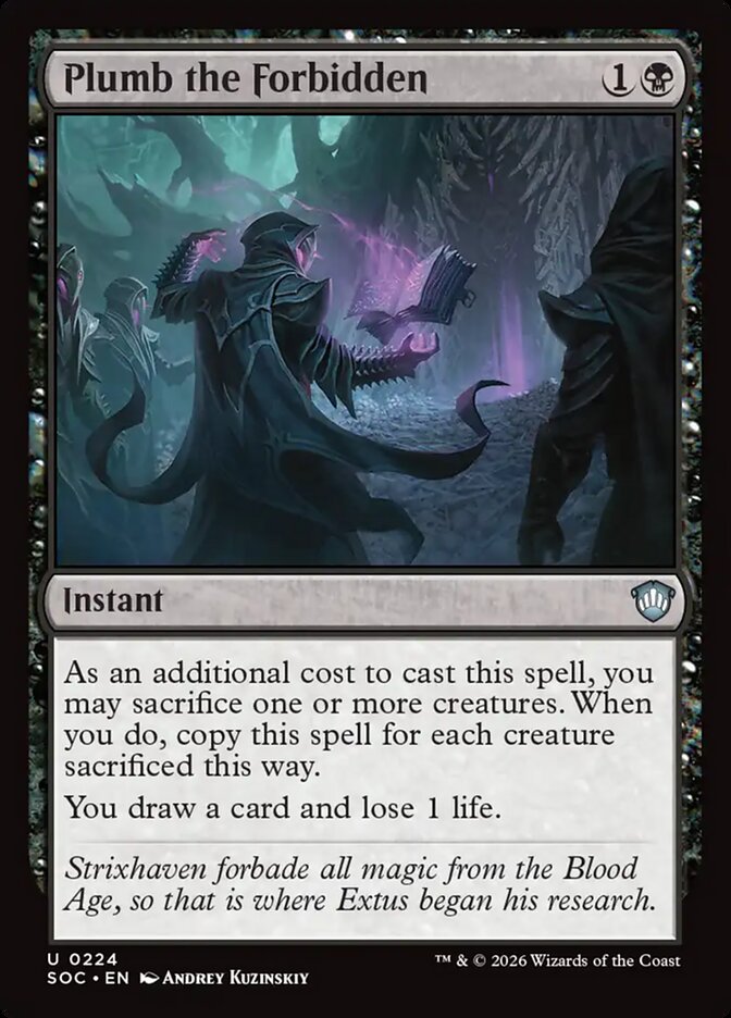 Plumb the Forbidden, Secrets Of Strixhaven Commander Card Art